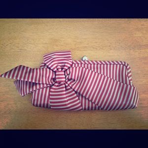 Striped Clutch With Chain Strap